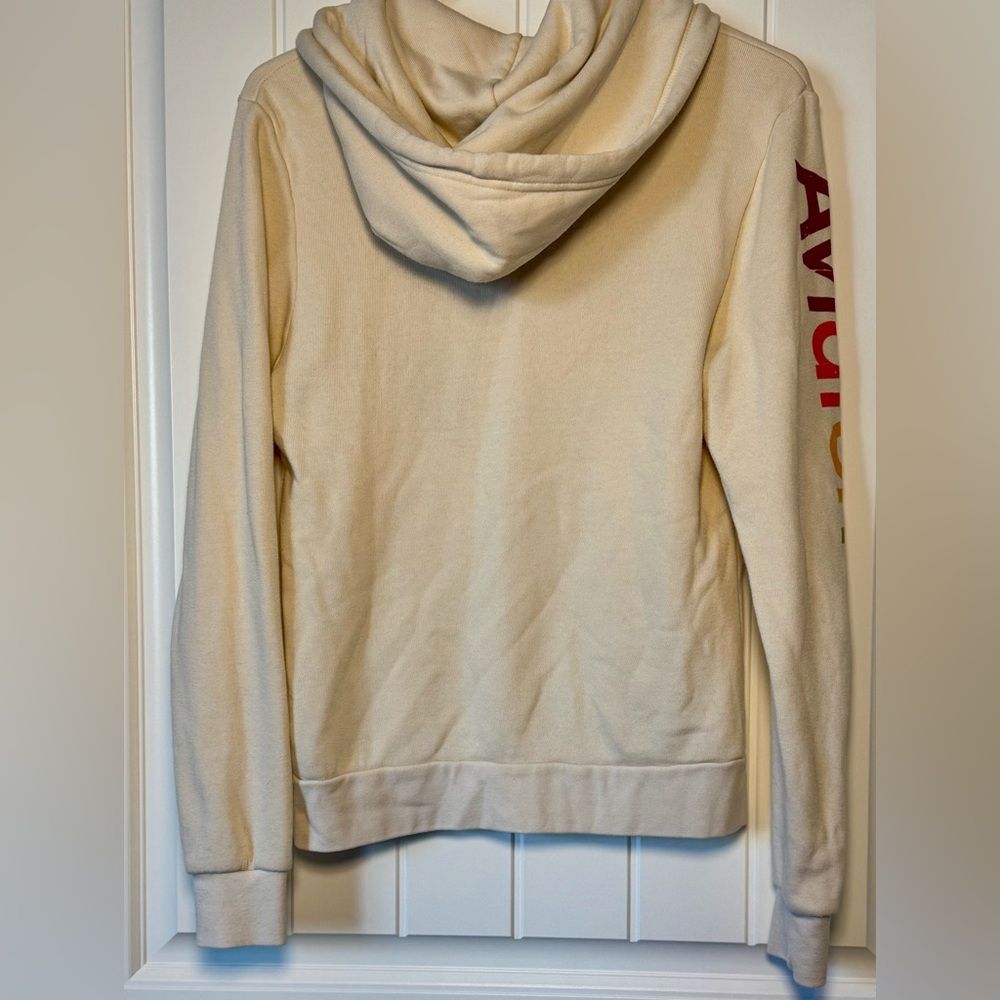 Aviator Nation Cream Crewneck Sweatshirt with Rainbow Surf Logo - Picture 3 of 4